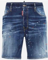 DSquared² - Denim Splashed Bermuda Shorts - Lyst