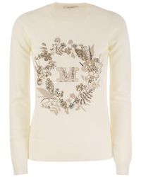 Max Mara - Bari - Wool And Cashmere Sweater With Embroidery - Lyst