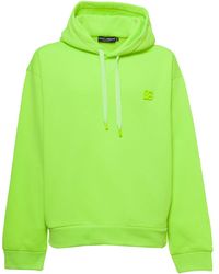 Dolce & Gabbana Green Fluo Jersey Hoodie With Logo