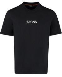 Zegna - Logo Cotton T-Shirt - Lyst