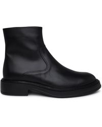 Tod's - Black Leather Ankle Boots - Lyst