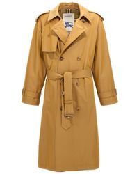 Burberry - Double-Breasted Long Trench Coat - Lyst
