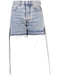 Donna Abbigliamento da Shorts da Shorts in denim e di jeans 50% di sconto Shorts denim con frange di Off-White c/o Virgil Abloh in Blu 