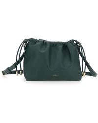 A.P.C. - 'Ninon' Mini Crossbody Bag With Drawstring Closure And Embossed Logo Lettering On The Front - Lyst