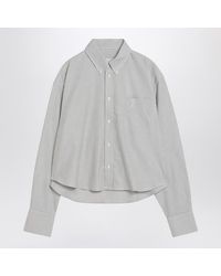 Ami Paris - Striped Ami De Coeur Cropped Shirt - Lyst