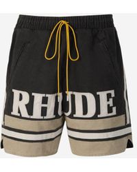Rhude - Cotton Logo Bermuda Shorts - Lyst