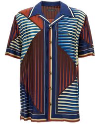 Dolce & Gabbana - Multicolor Geometric Print Shirt In Silk Man - Lyst