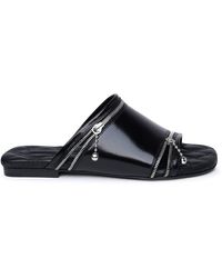 Burberry - Black Leather Slippers - Lyst