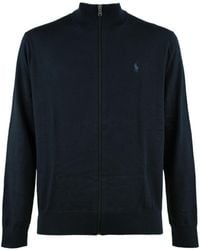 Ralph Lauren - Cotton Zipper Sweater Hunter - Lyst