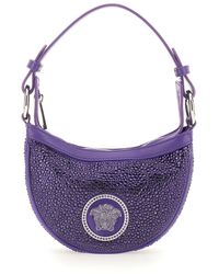 Versace - Mini Hobo Bag With Crystals - Lyst
