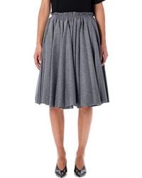 Ami Paris - Corolla Wool Flannel Midi Skirt - Lyst