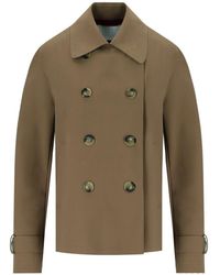 Harris Wharf London - Tobacco Scuba Cropped Trench - Lyst