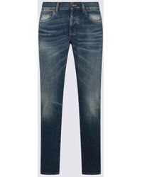 Saint Laurent - Light Cotton Denim Jeans - Lyst