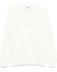 Stone Island - Crewneck Sweatshirt With 'Institutional Five' Print Cotton Fleece - Lyst