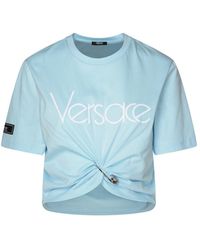 Versace - Light Blue Cotton T-shirt - Lyst