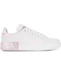 Dolce & Gabbana - Calfskin Low-Top Sneakers With Details And Velcro Closure - Lyst