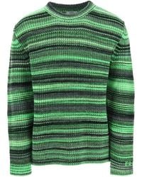 ERL Neon Striped Virgin Sweater - Green