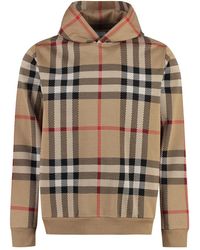 Burberry - Check Pattern Hoodie - Lyst