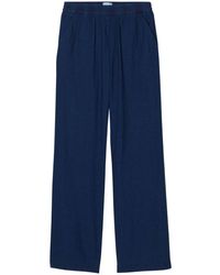 Closed - Linen And Cotton Blend Wide Leg Trousers - Lyst