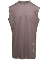 Rick Owens - 'Tarp T' Sleeveless Top With Small Pentagram Embroider - Lyst
