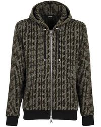 Balmain - Knitted Full-zip Sweatshirt - Lyst