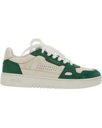 Axel Arigato - 'dice Low' Green And White Low Top Sneakers With Embossed Logo And Vintage Effect In Leather Woman - Lyst