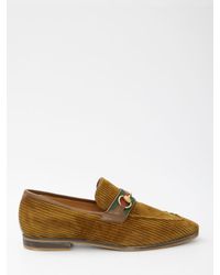 Gucci - Corduroy Loafers With Horsebit - Lyst