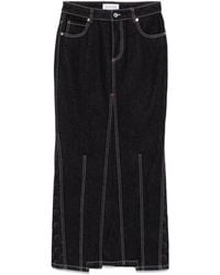Marine Serre - Moon Denim Long Skirt - Lyst