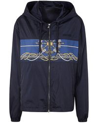 Versace - Blouson Technical Fabric And Poly Twill With Nautical Print + Writing Embroidery Clothing - Lyst