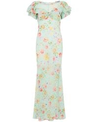 Mar De Margaritas - Long Dress With Floral Print - Lyst