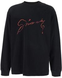 Givenchy - Crewneck T-Shirt With Logo Lettering On The Front And Maxi Logo Print On The Rear - Lyst