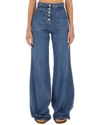 Etro - Jeans With Foliage Pockets - Lyst