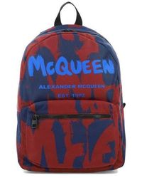 Alexander McQueen - Abstract Printed Raffia Backpack - Lyst