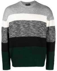 Emporio Armani - Striped Wool Jumper - Lyst