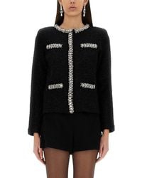 Self-Portrait - Knitted Cardigan With Sequins - Lyst