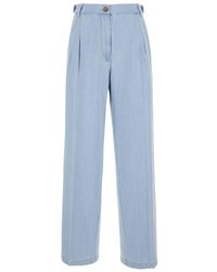 A.P.C. - 'Joseon' Light Pants With Belt Loops And Pleats On The Front - Lyst