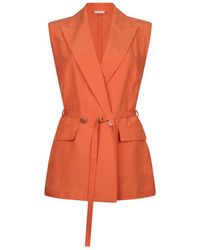 Liu Jo - Double-Breasted Sleeveless Blazer - Lyst