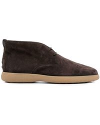 Tod's - Suede Leather Ankle Boot Shoes - Lyst