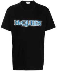 Alexander McQueen - T-shirt Mcqueen Con Logo Effetto Spray - Lyst