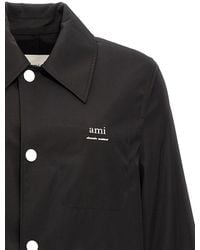 Ami Paris - Technical Twill Trench Coat - Lyst