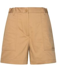 Moncler - Beige Cotton Blend Shorts - Lyst