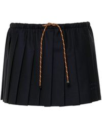Miu Miu - Pleated Virgin Wool Mini Skirt - Lyst