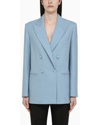 FEDERICA TOSI - Cerulean Double-breasted Jacket In Blend - Lyst