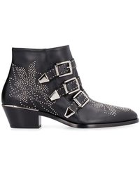 Chloé - Susan Studded Leather Ankle Boots - Lyst