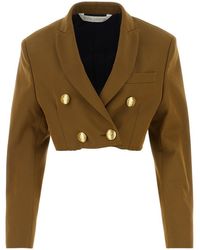 Palm Angels - Double-breasted Cropped Blazer - Lyst