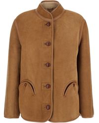Blazé Milano - 'Tatoosh' Shearling Jacket With Two Front Welt Pock - Lyst