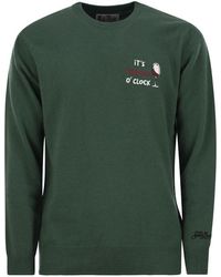 Mc2 Saint Barth - It's Wine O' Clock Wool And Cashmere Blend Sweater - Lyst