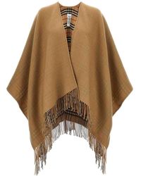 Burberry - Reversible Check Wool Cape - Lyst