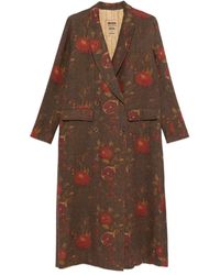 Uma Wang - Double-Breasted Coat With Pomegranate Print - Lyst