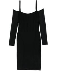 Mugler - Ribbed Off-Shoulder Mini Dress - Lyst